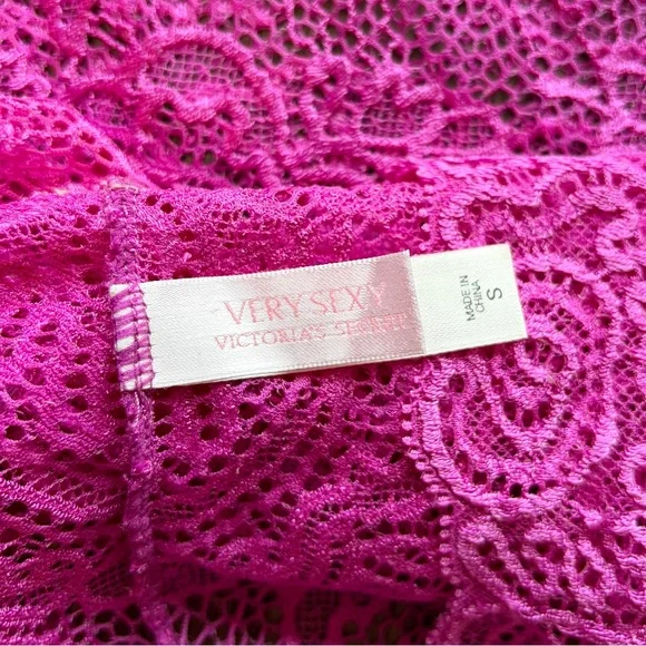 Y2K Victoria’s Secret Very Sexy Pink Lace Open Back Bodysuit S Fairy Festival - Picture 6 of 7